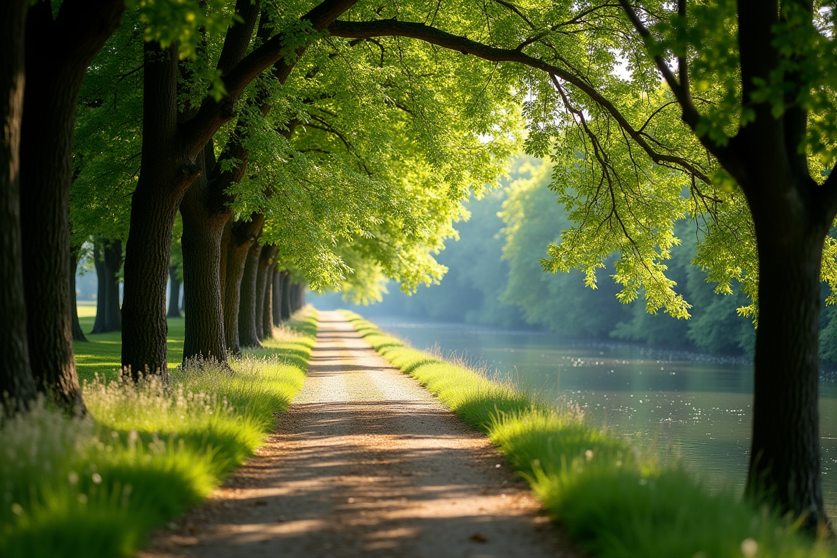 Sentier paisible au bord de la Seine en Seine et Marne