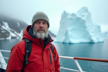 Guide d'expedition en Antarctique face aux icebergs