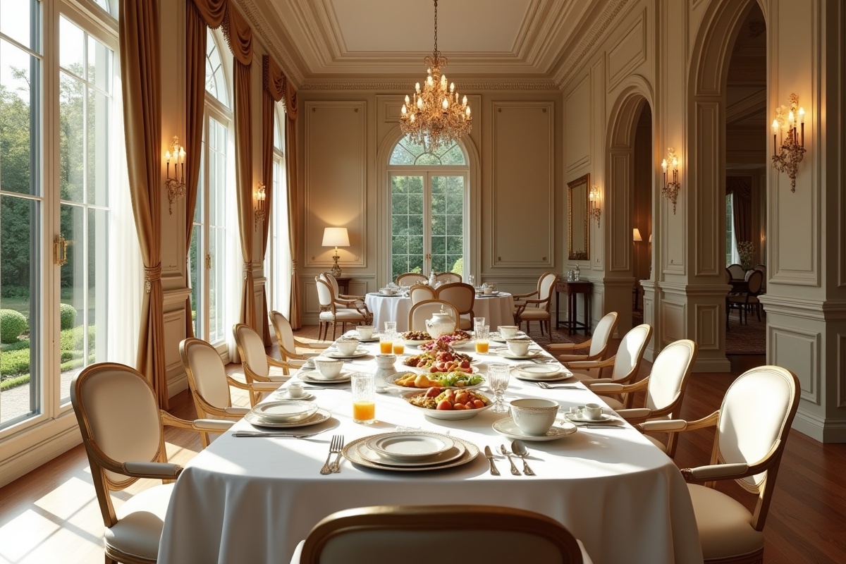 Suite de palace avec vue sur jardin et petit déjeuner